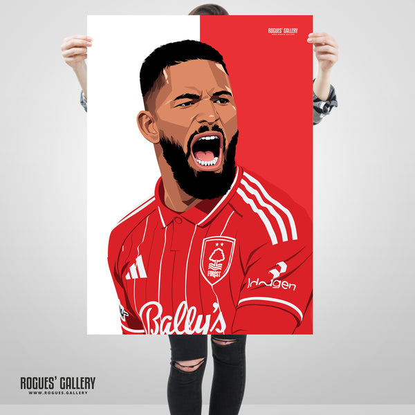 Douglas Luiz Nottingham Forest midfielder poster Brazil City Ground