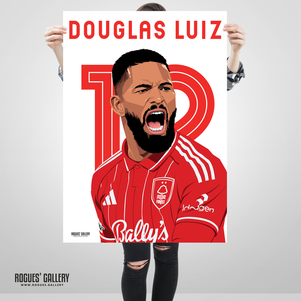 Douglas Luiz Nottingham Forest midfielder poster 12 Brazil 