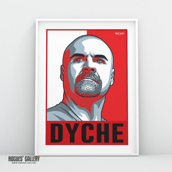 Sean Dyche Nottingham Forest Head Coach portrait A3 print text