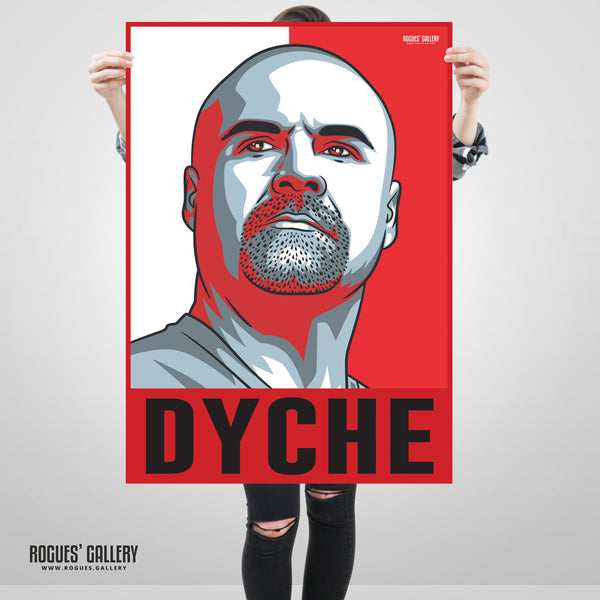 Sean Dyche Nottingham Forest Head Coach portrait signed poster text