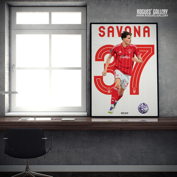 Nicolò Savona Nottingham Forest defender A2 print 37 Italian