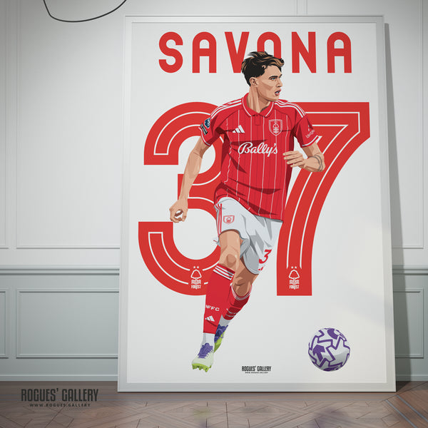 Nicolò Savona Nottingham Forest defender A0 print 37 Italian