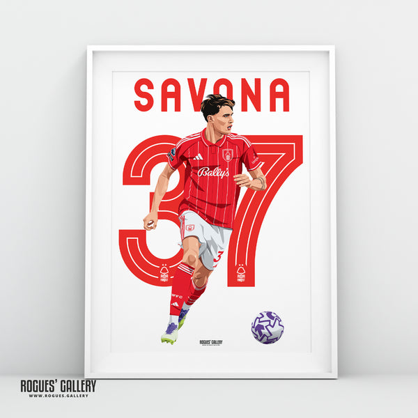 Nicolò Savona Nottingham Forest defender A3 print 37 Italian