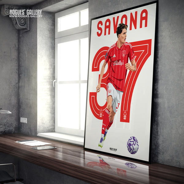 Nicolò Savona Nottingham Forest defender A1 print 37 Italian