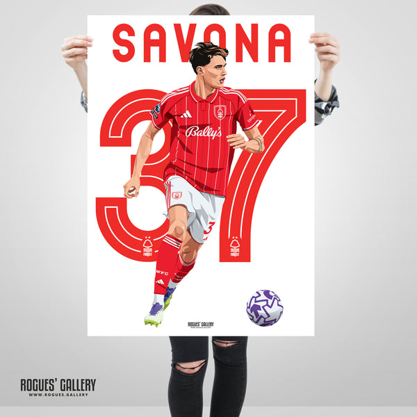Nicolò Savona Nottingham Forest defender poster 37 Italian
