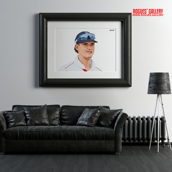 Jacob Bethell England cricket memorabilia batsman Ashes signed poster