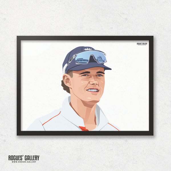 Jacob Bethell England cricket batsman Ashes A3 print