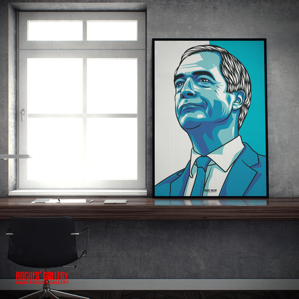 Nigel Farage Reform UK Leader modern portrait A2 print