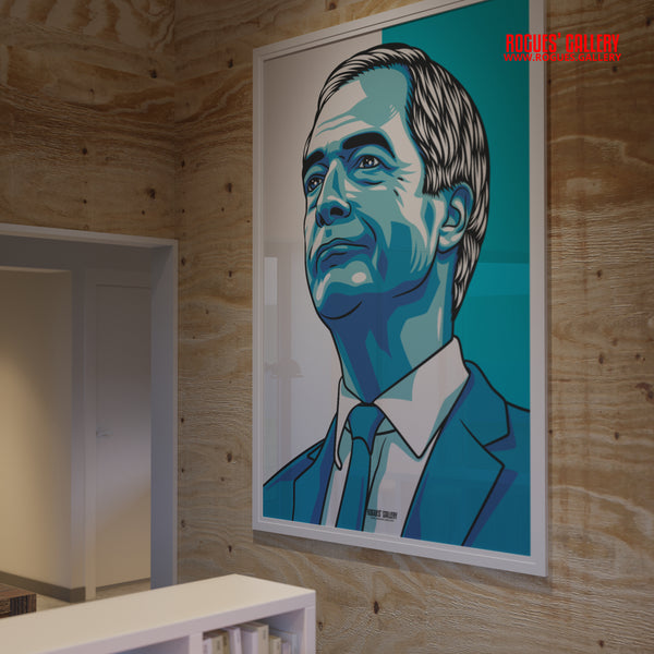 Nigel Farage Reform UK Leader modern portrait A0 print