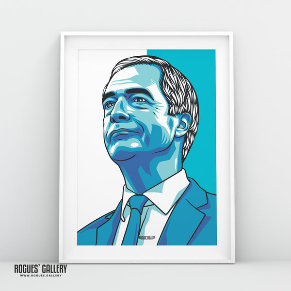Nigel Farage Reform UK Leader modern portrait A3 print