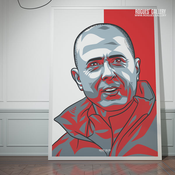 Ian Woan Nottingham Forest coach winger portrait signed poster