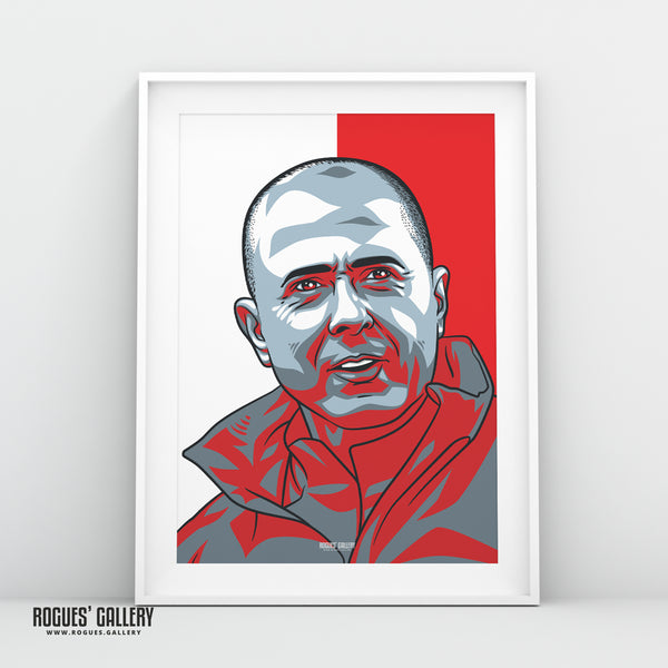 Ian Woan Nottingham Forest coach winger A3 print portrait