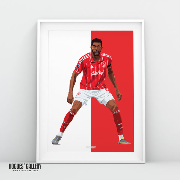 Ibrahim Sangare Nottingham Forest A3 print City Ground Garibaldi