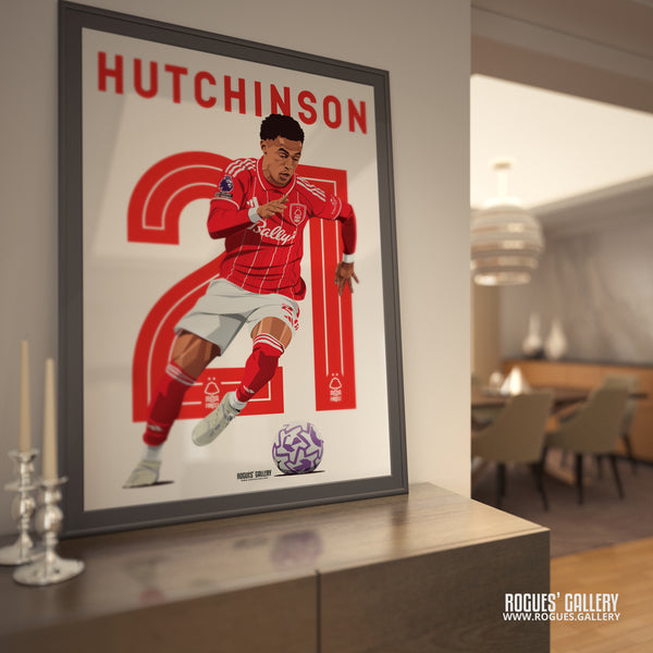 Omari Hutchinson signed Nottingham Forest memorabilia winger 21 poster