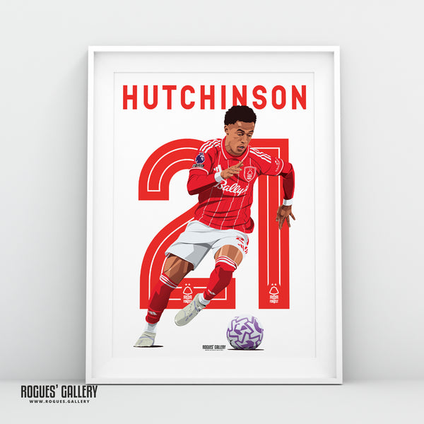 Omari Hutchinson Nottingham Forest winger A3 print 21