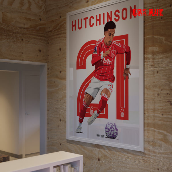 Omari Hutchinson Nottingham Forest winger 21 signed poster