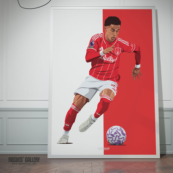 Omari Hutchinson Nottingham Forest winger framed picture Red White Trent
