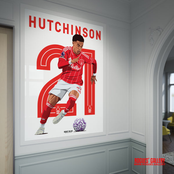 Omari Hutchinson Nottingham Forest winger A0 print 21