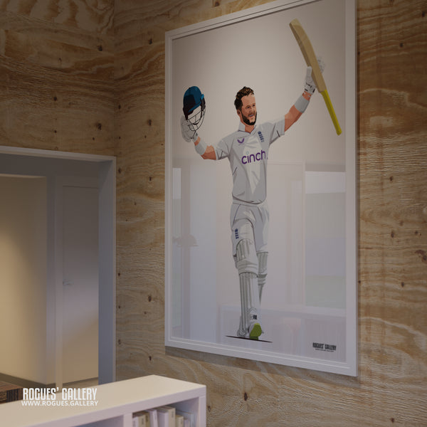 Ben Duckett signed England cricket batsman Ashes poster Notts