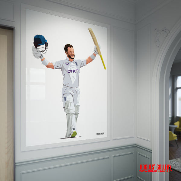 Ben Duckett England cricket batsman Ashes A1 print Notts