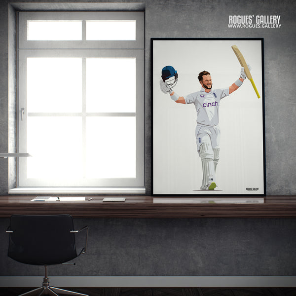 Ben Duckett England cricket batsman Ashes A2 print Notts