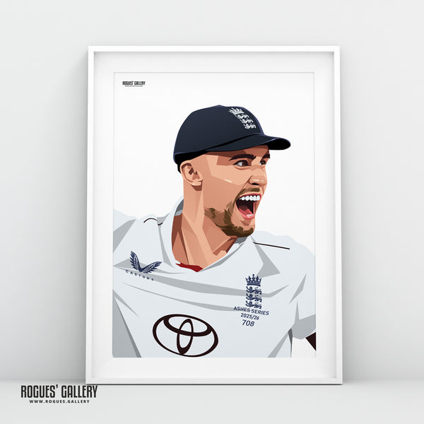 Will Jacks - England Cricket Star - A0, A1, A2 or A3 Ashes Tour Prints