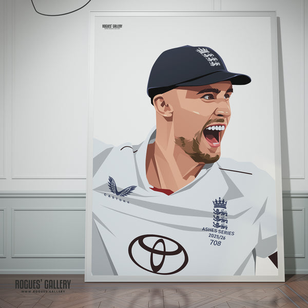 Will Jacks - England Cricket Star - A0, A1, A2 or A3 Ashes Tour Prints