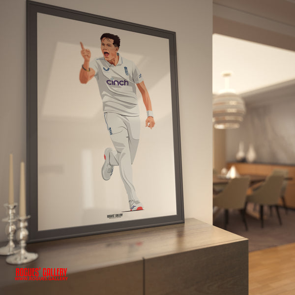 Matthew Potts England cricket signed memorabilia Seam bowler Ashes 2025/26 poster