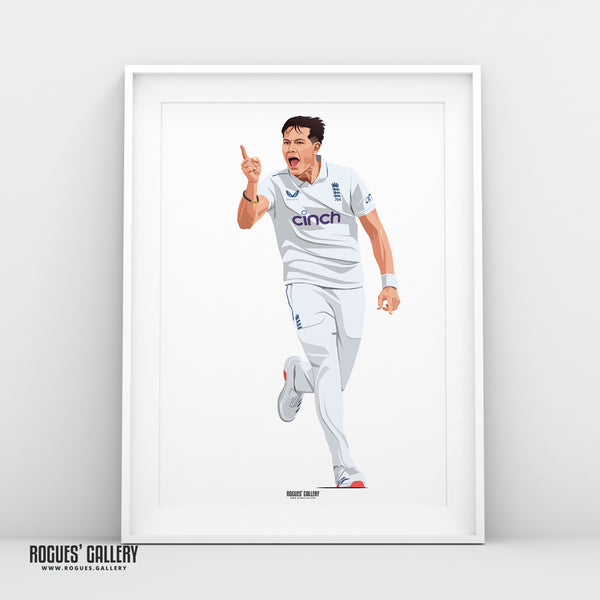 Matthew Potts England Seam bowler Ashes 2025/26 A3 Print
