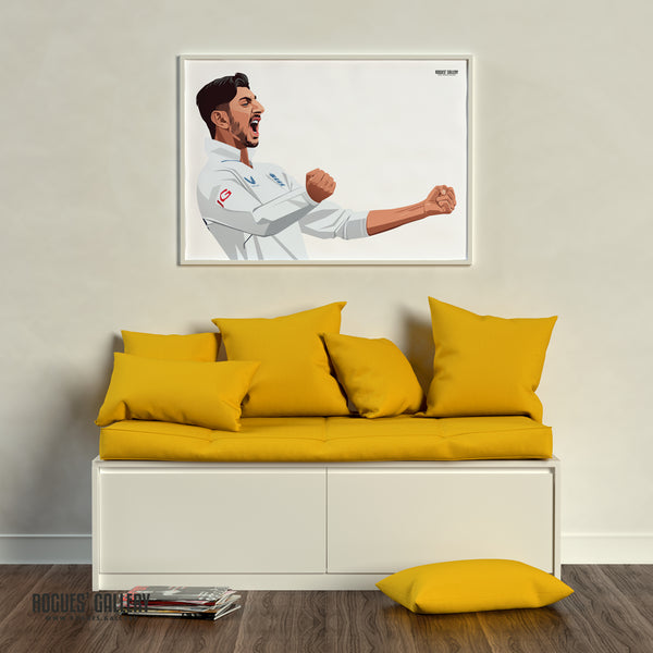 Shoaib Bashir England Cricket spinner Ashes Tour 2025 A2 print
