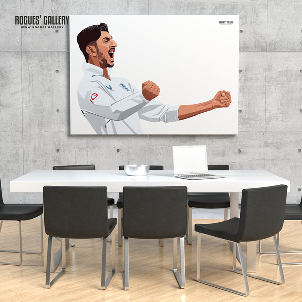 Shoaib Bashir England Cricket spinner Ashes Tour 2025 A0 print