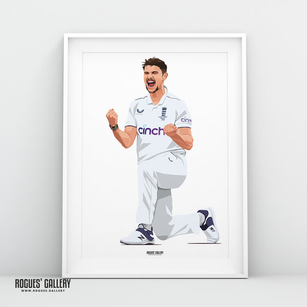 Josh Tongue England cricket Seam bowler Ashes Tour A3 print