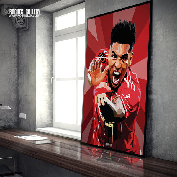 Igor Jesus Nottingham Forest striker A1 print Brazil City Ground celebration 