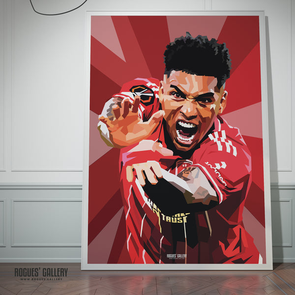 Igor Jesus Nottingham Forest striker A0 print Brazil City Ground celebration 