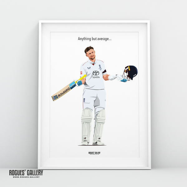 Joe Root England cricket batsman record Average A3 Print with text