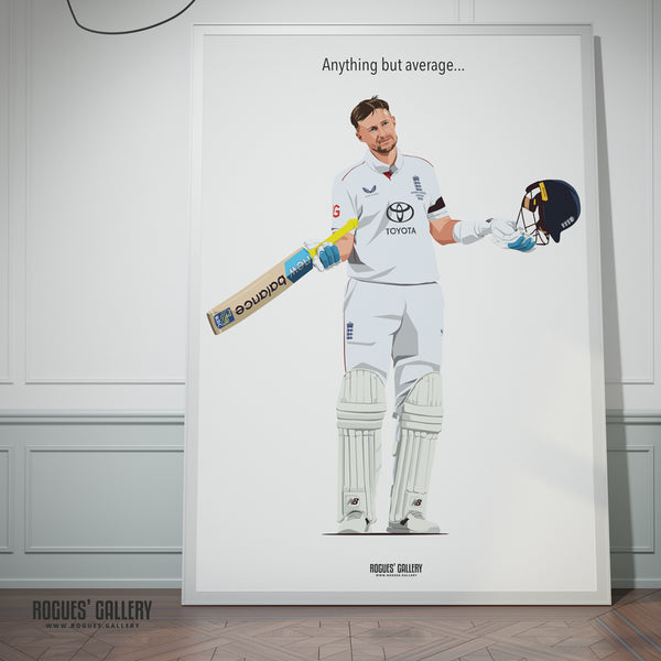 Joe Root England cricket batsman record Average A0 Print with text