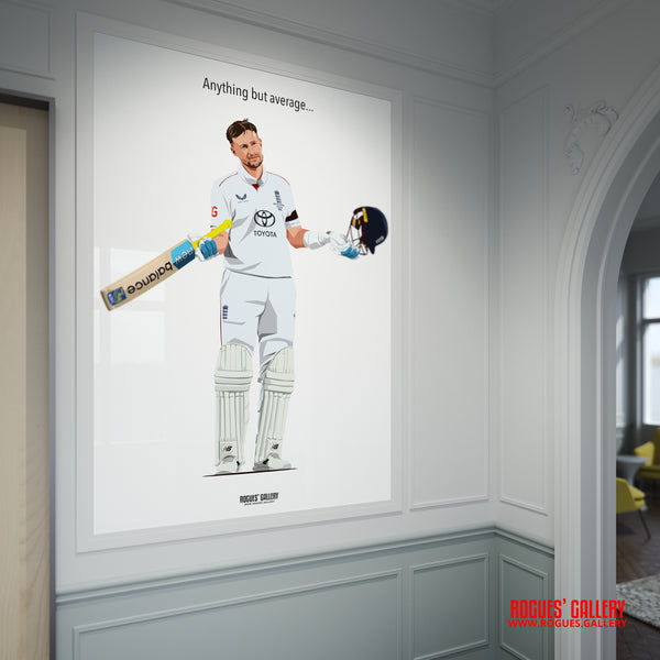 Joe Root England cricket batsman record Average A1 Print with text