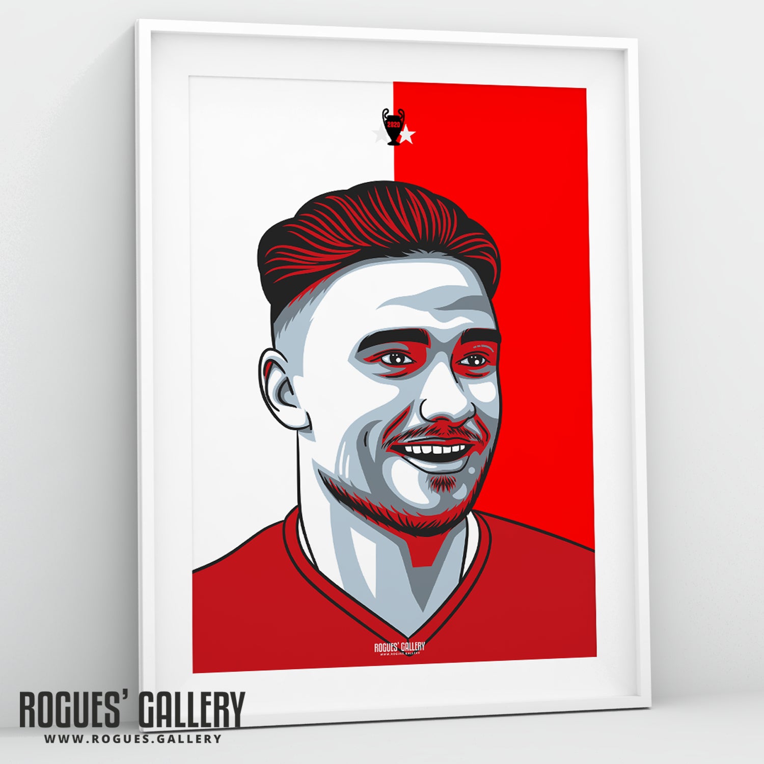 Matty Cash - Red & White - A3 Print