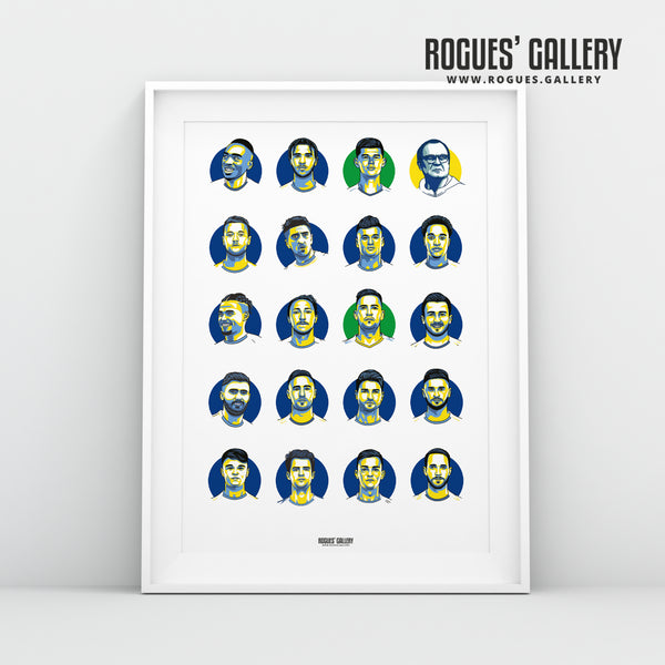 Leeds United FC 2019-2020 Squad - A3 or A2 Print