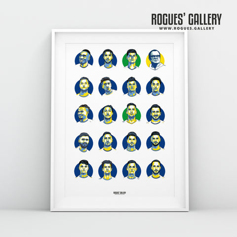 Leeds United FC 2019-2020 Squad - A3 or A2 Print