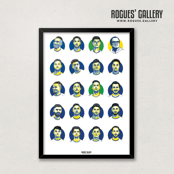 Leeds United FC 2019-2020 Squad - A3 or A2 Print