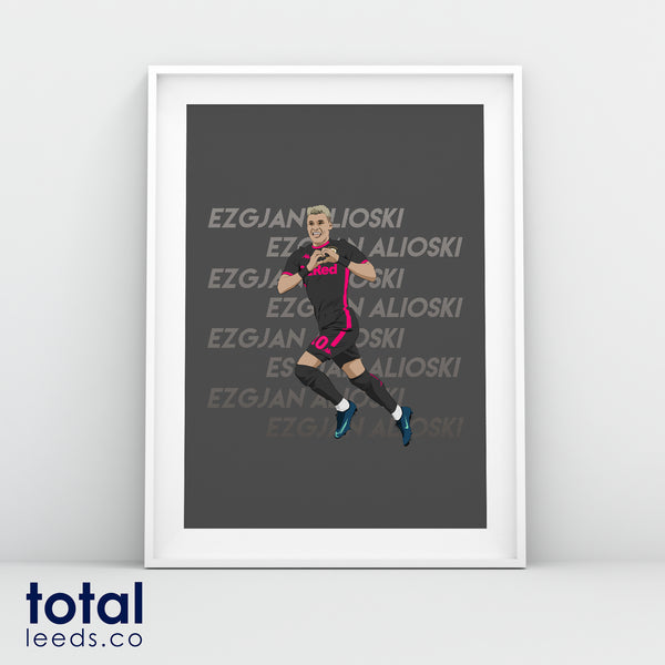 Ezgjan Alioski - Leeds Utd - Total Leeds A3 Print