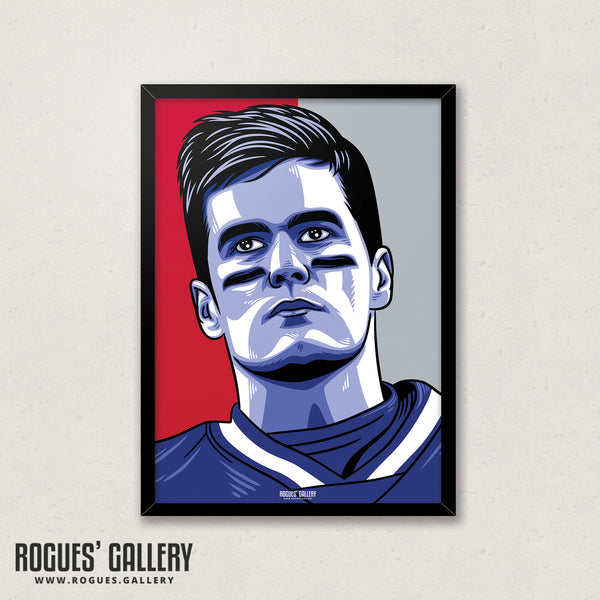 Tom Brady - Retro New England Patriots Version - A3 Icon Print