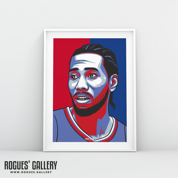 Kawhi Leonard - Los Angeles Clippers - A3 Icon Print