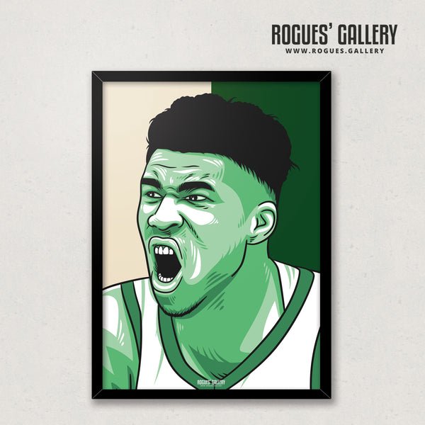 Giannis Antetokounmpo - Milwaukee Bucks - A3 Icon Print