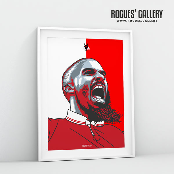 Lewis Grabban - Red & White - A3 Print