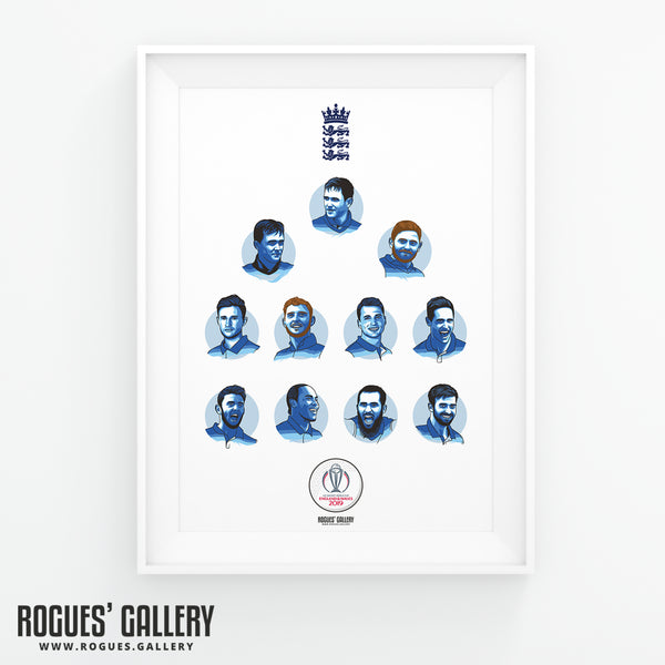 Cricket World Cup Winners 2019 - Get Behind The Lads Squad - A3 Print