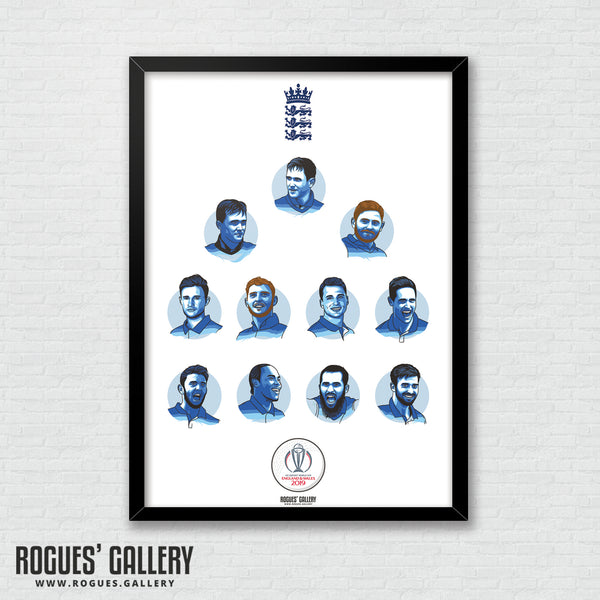Cricket World Cup Winners 2019 - Get Behind The Lads Squad - A3 Print