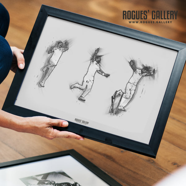 The Burnley Express' 500th Wicket - Signed A3 Print