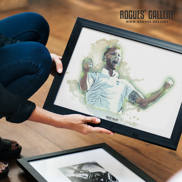 Stokes' Wicket - Signed A3 Print